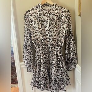 TCEC Leopard Print Dress with Tie Waist Medium